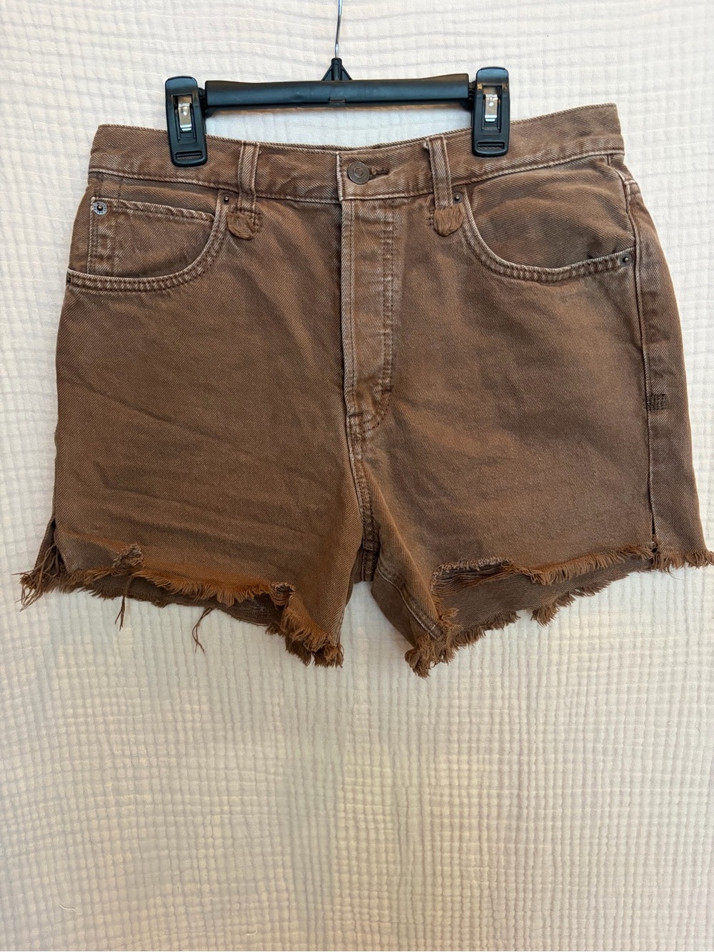 Free People We The Free Makai Cutoff Denim Shorts Brown Size 28 Distressed